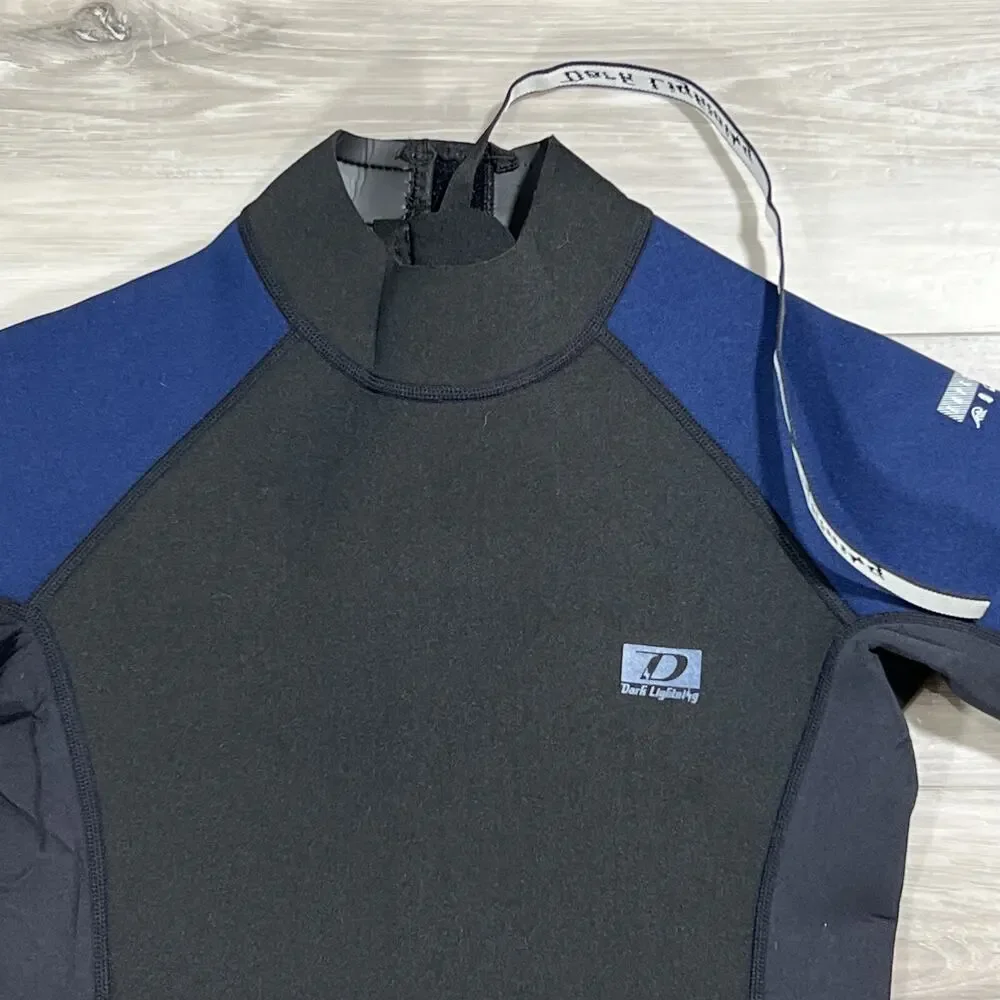 Dark Lightning Wetsuit Youth Size 12 Black Blue Back Zip New